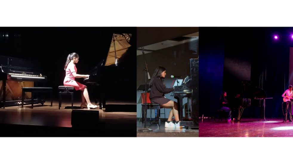 Piano performances on stage
